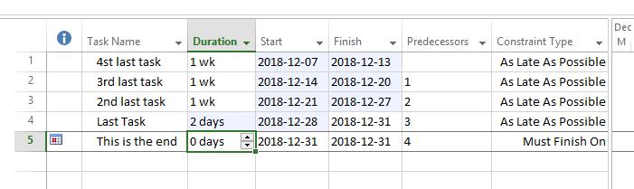 How to create a reverse schedule in microsoft project peter vander klippe s webpage